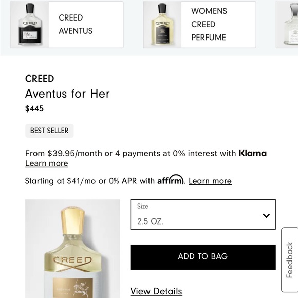 Creed Other - Creed Aventus for Her - New